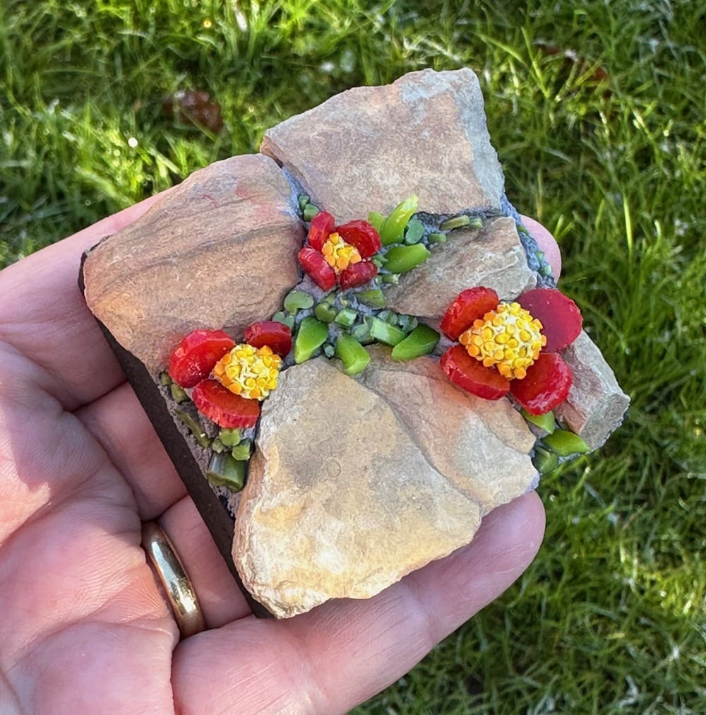 glass and slate mosaic rockery