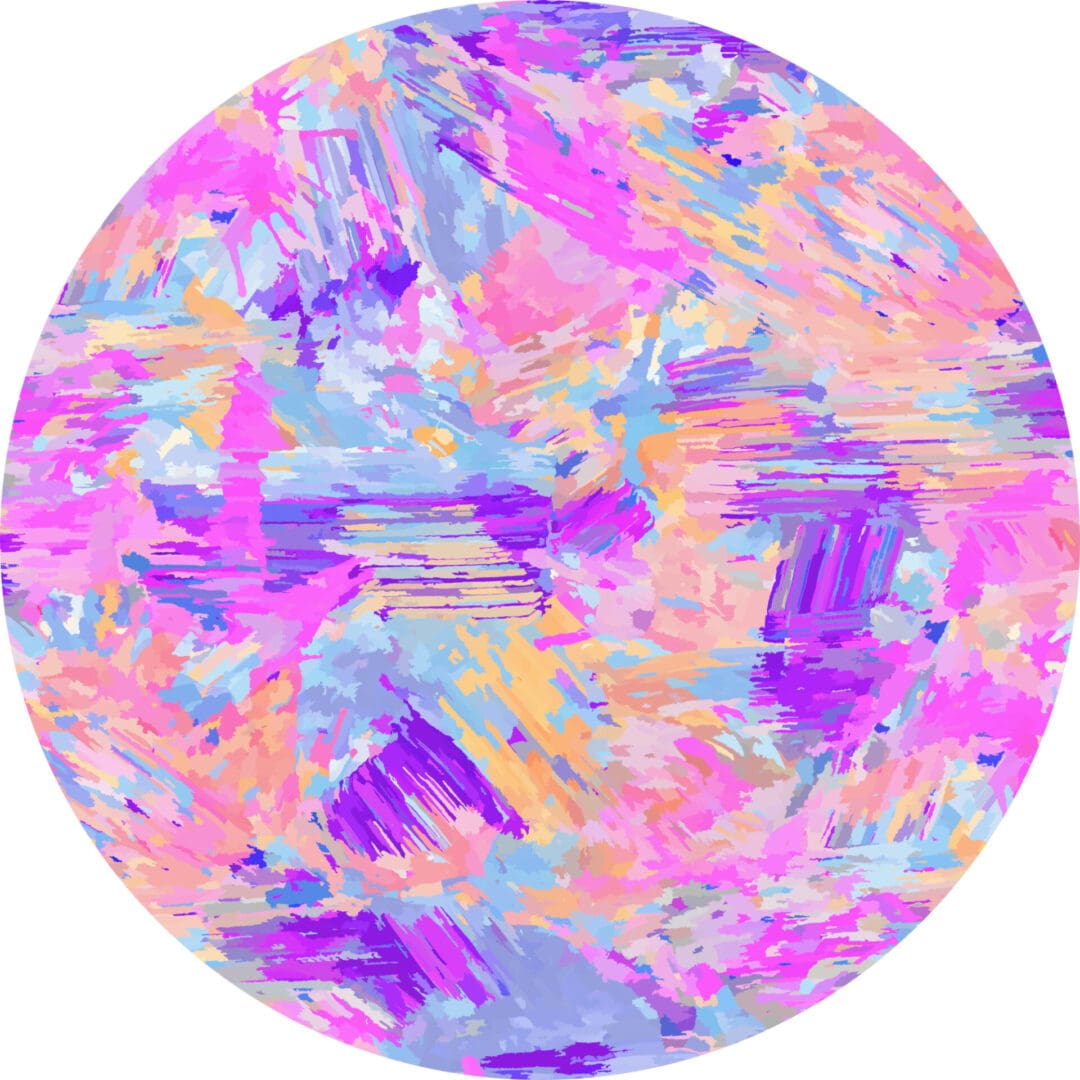 Abstract art design used in my product. Purples, pinks, blues, yellow and peach painterly brushtrokes