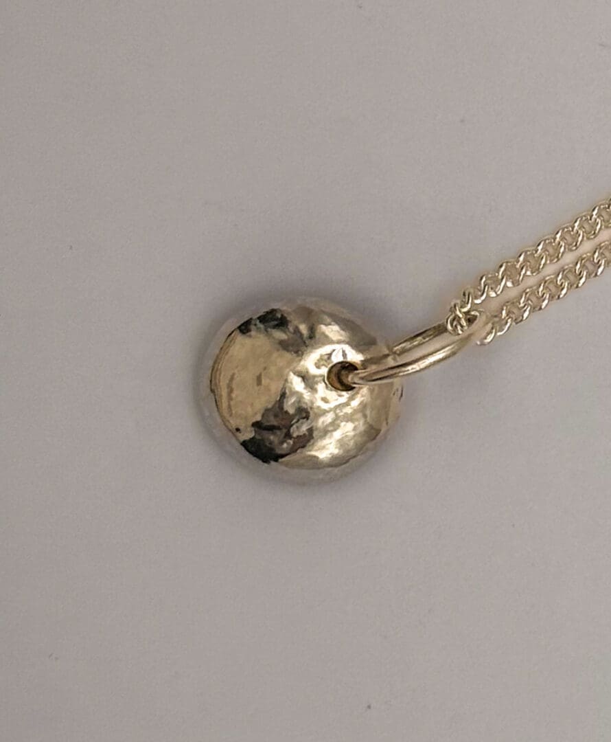 Silver pebble pendant