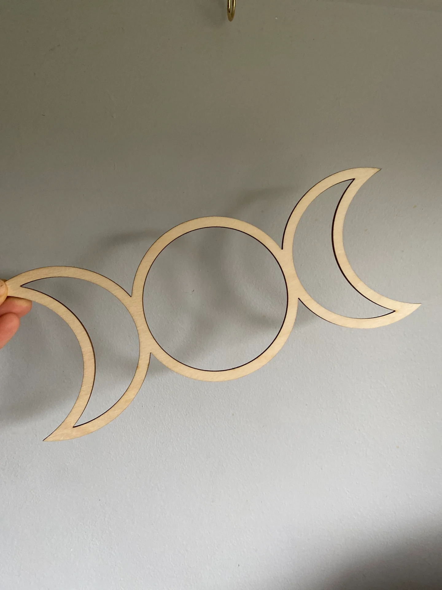 Wooden triple goddess moon shape