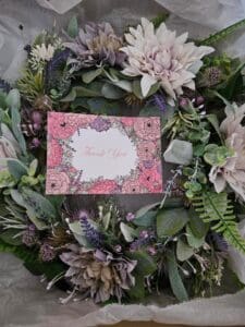 Floral wreath in box