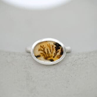 Dendritic agate sterling silver ring