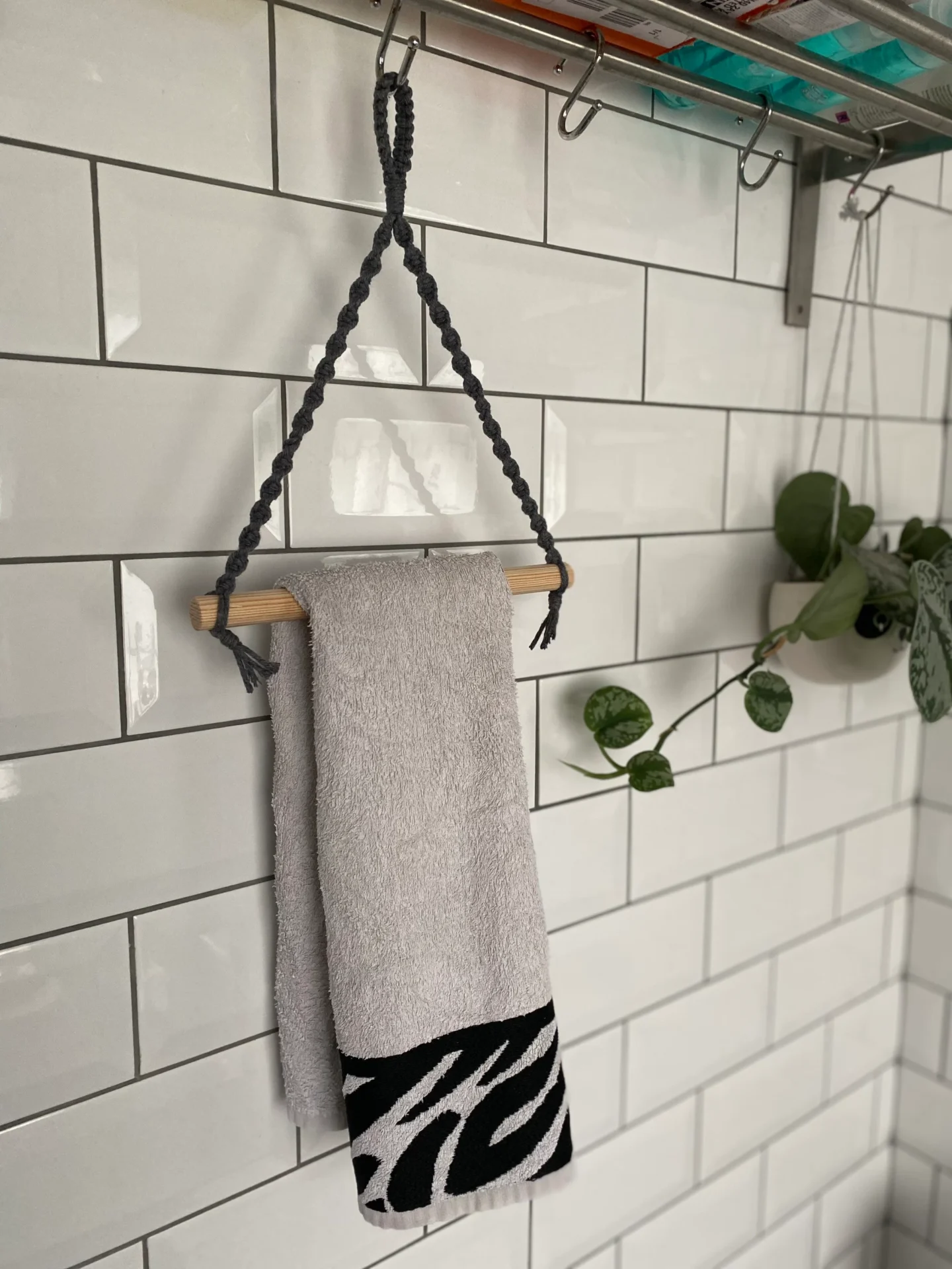 Bathroom Hand Towel holder made with recycled cotton