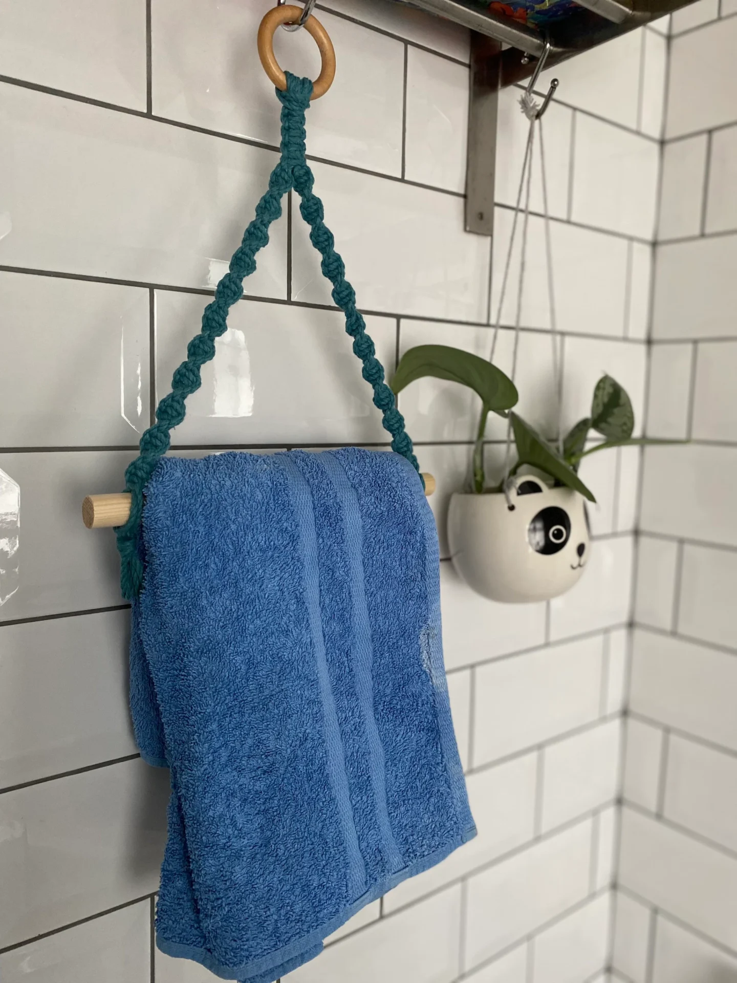 Bathroom Hand Towel holder made with recycled cotton