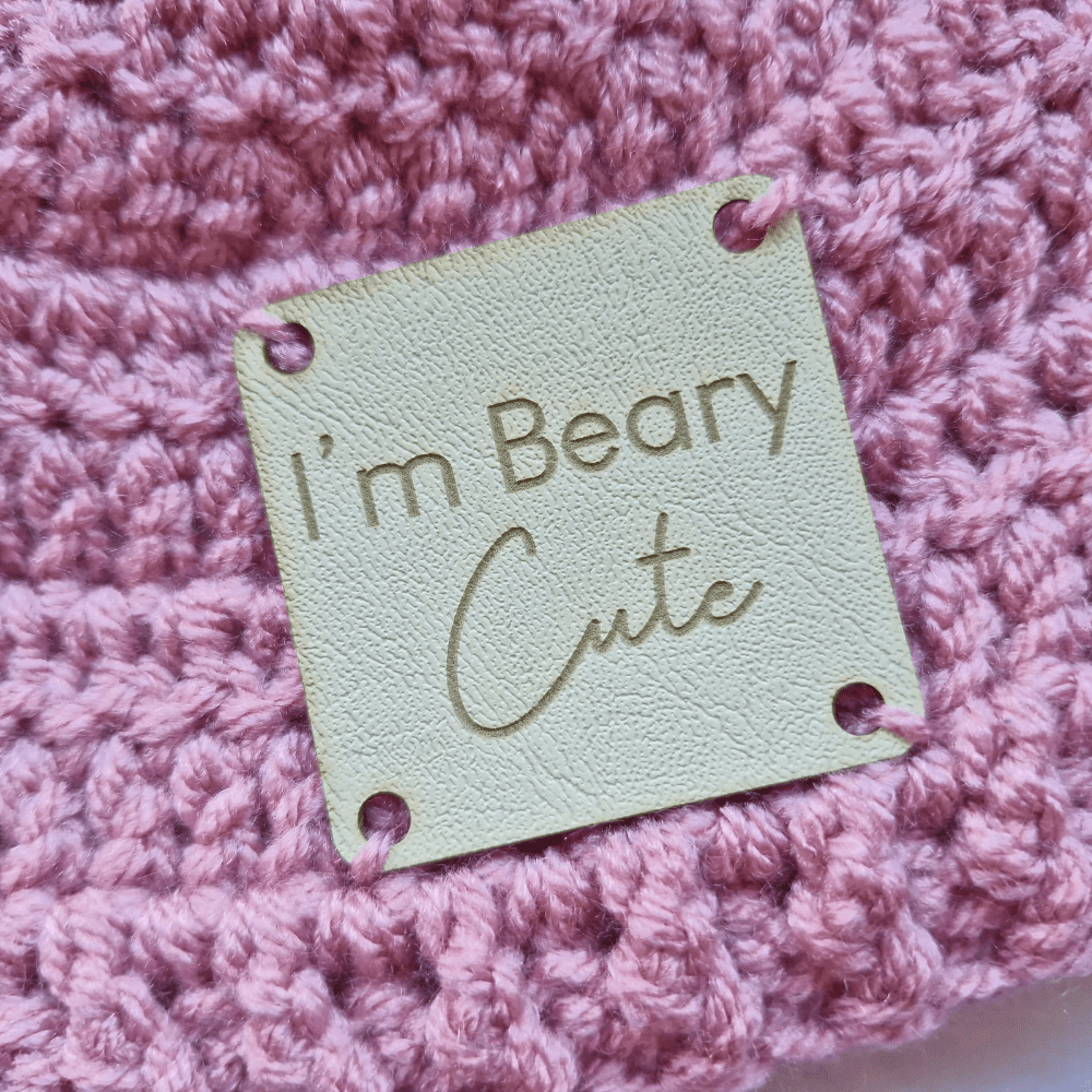 Close-up of I'm Beary Cute patch