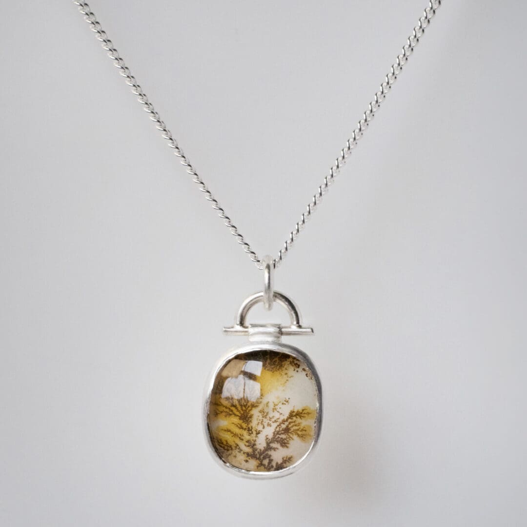 Dendritic agate Autumn Pendant