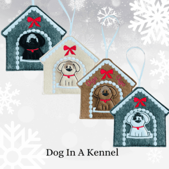 Dog In A Kennel Hanging Decoration