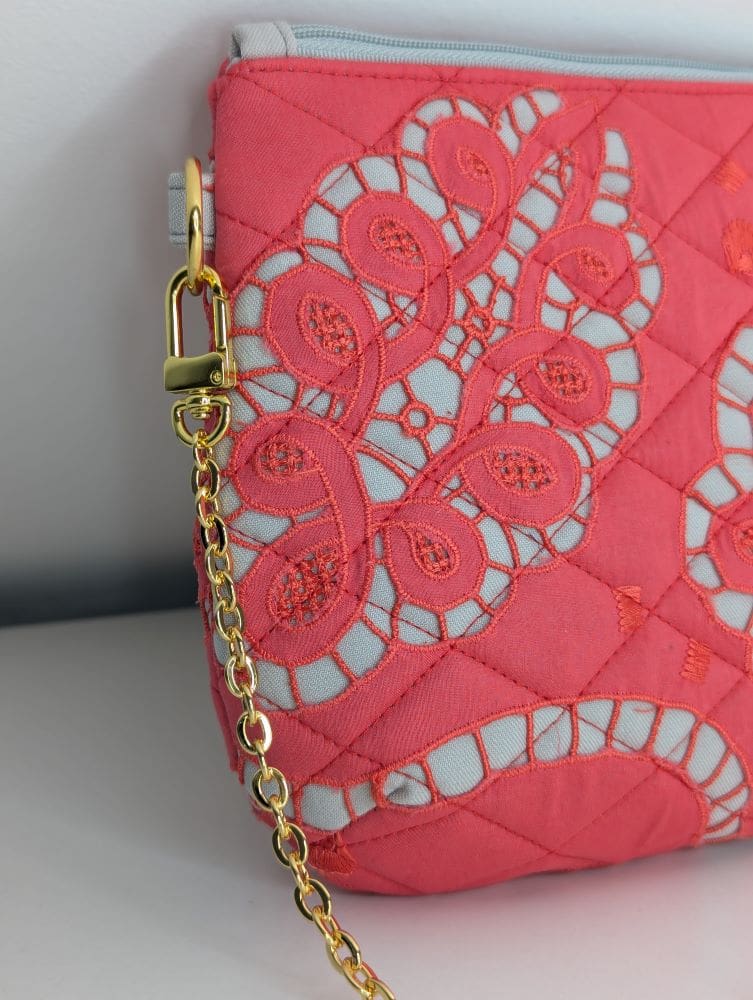 Luxury handmade pink evening clutch bag