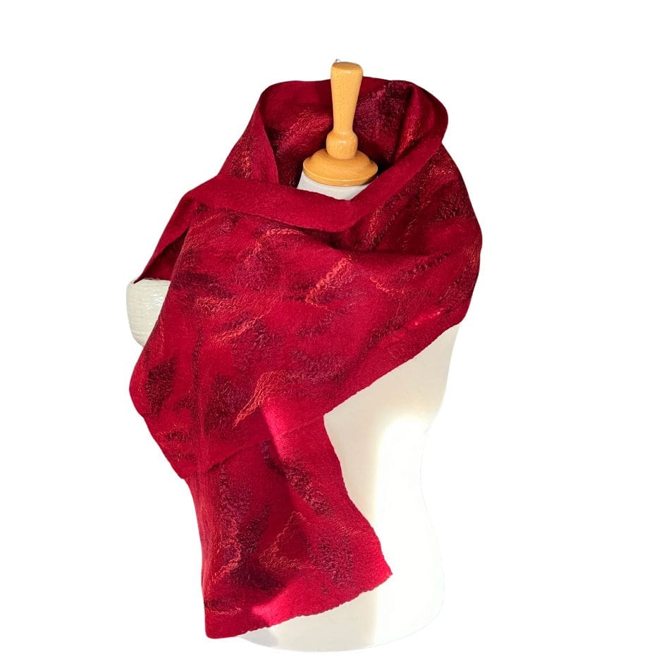 Festive-Red-Handmade-Felt-Wool-and-Silk-Wrap