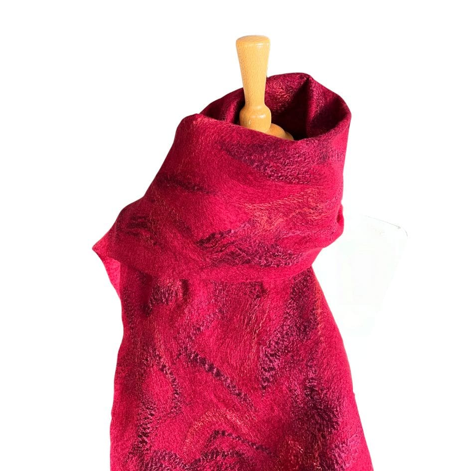 Handmade-Red-Felt-Scarf