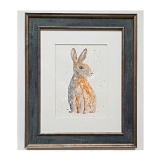 Original Watercolour Painting of a colourful Hare on Watech