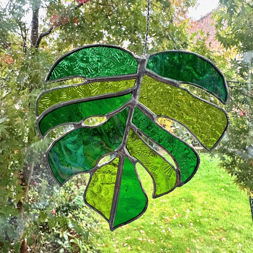 cheese plant leaf suncatcher