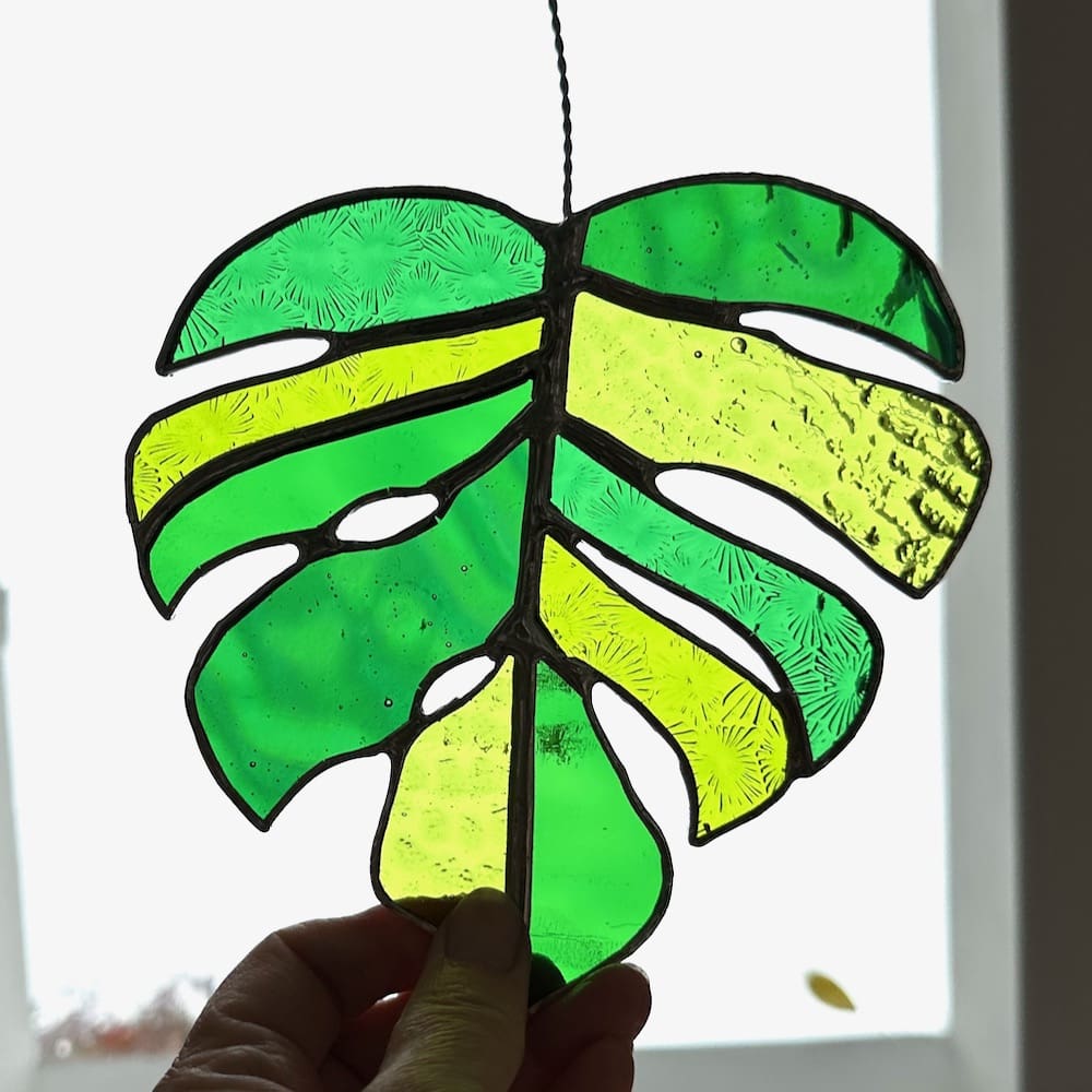 cheese plant leaf suncatcher