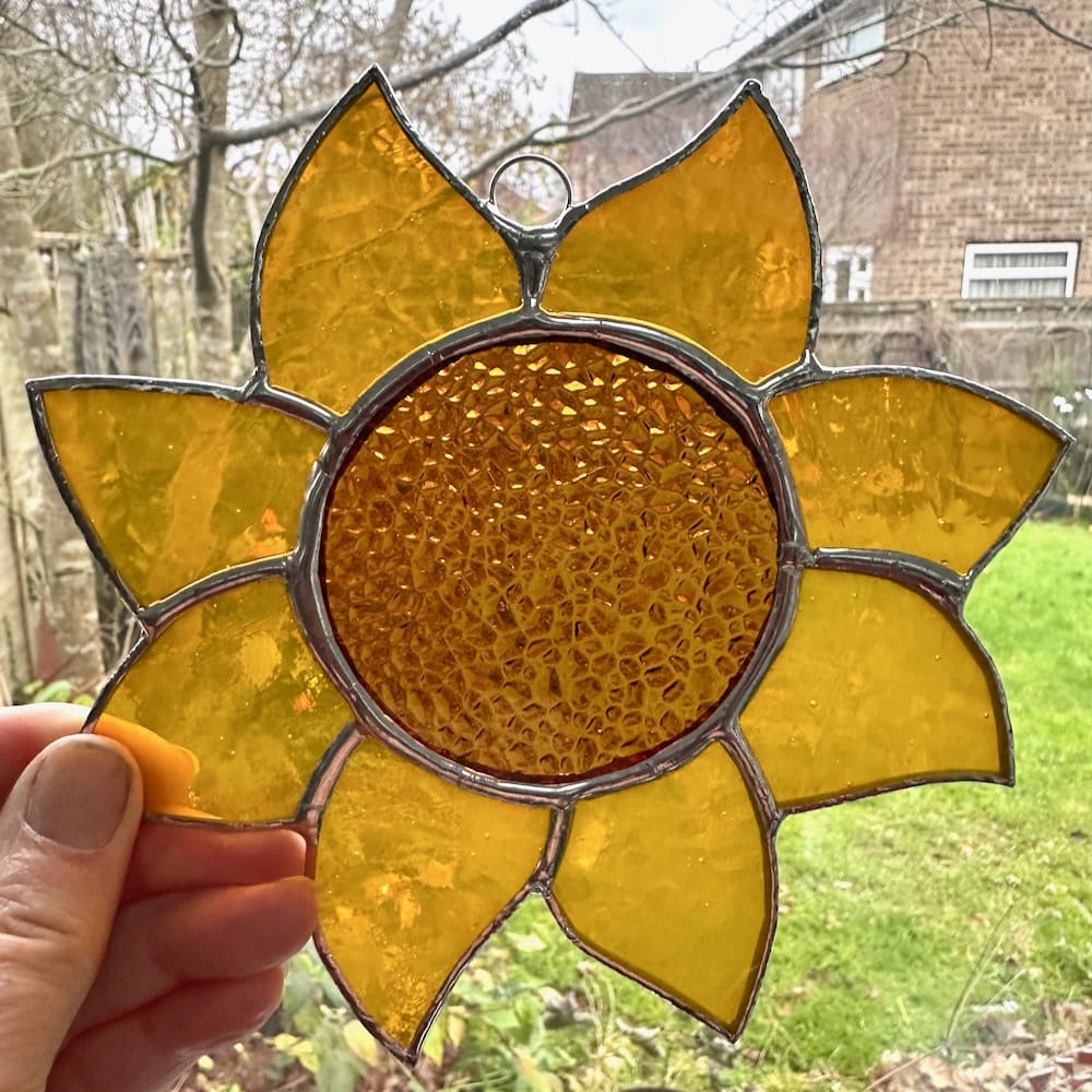 Stained glass sunflower