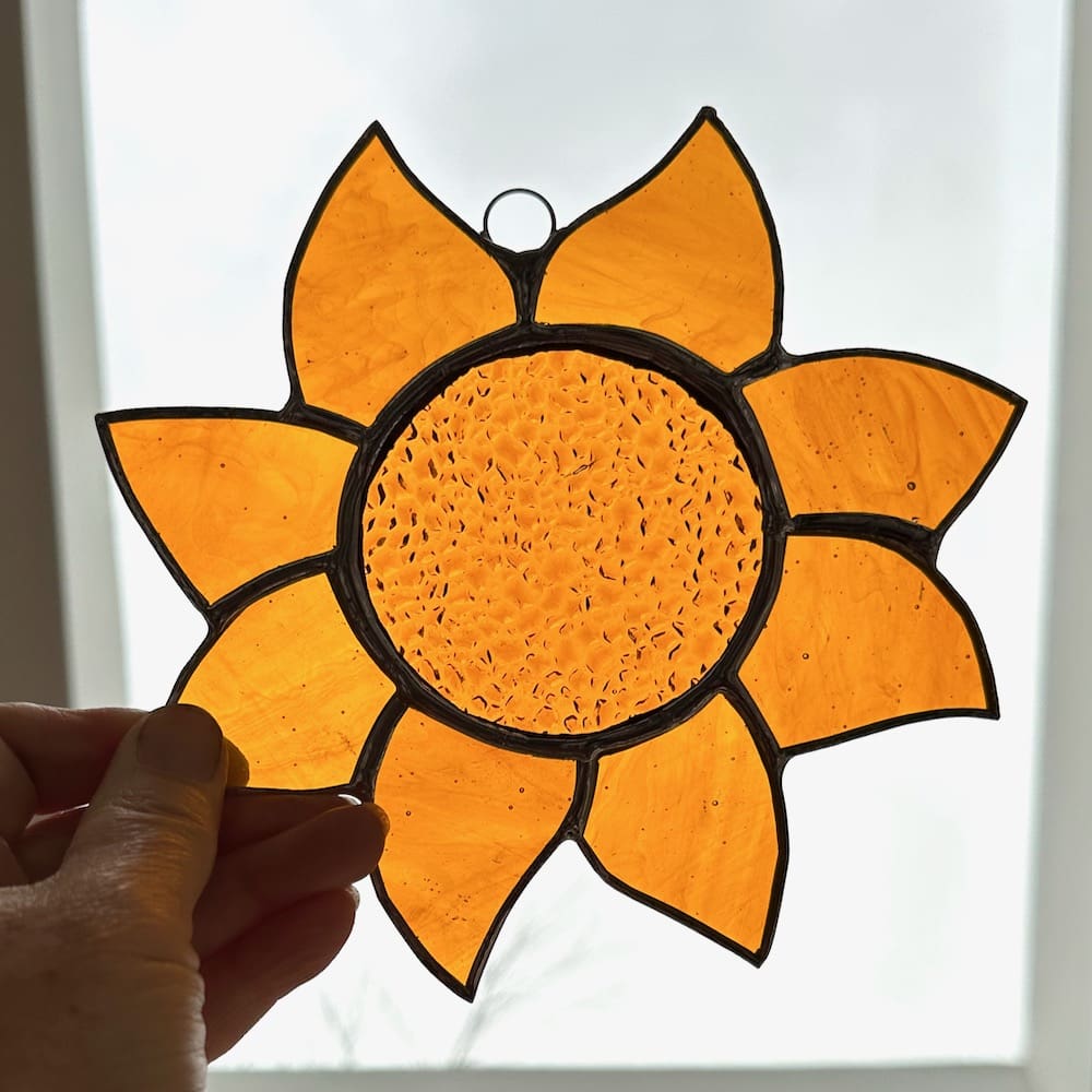 Stained glass sunflower