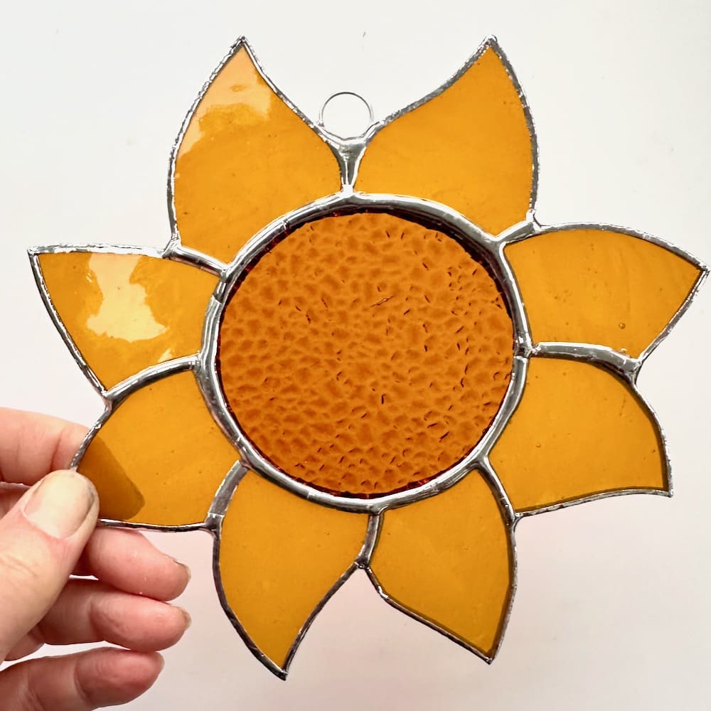 Stained glass sunflower