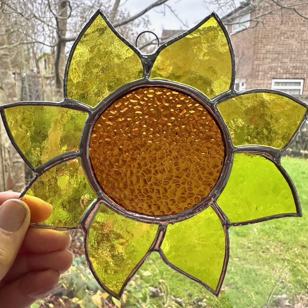 Stained glass sunflower