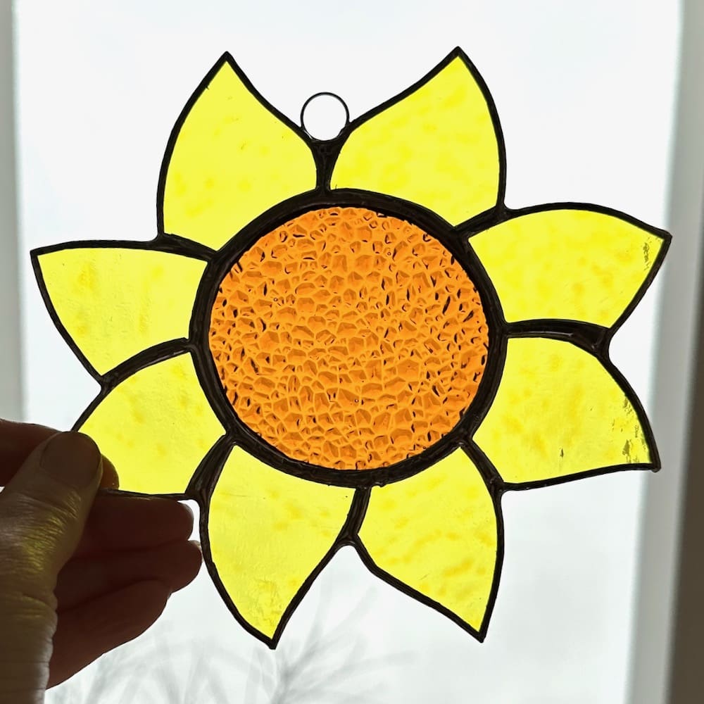 Stained glass sunflower