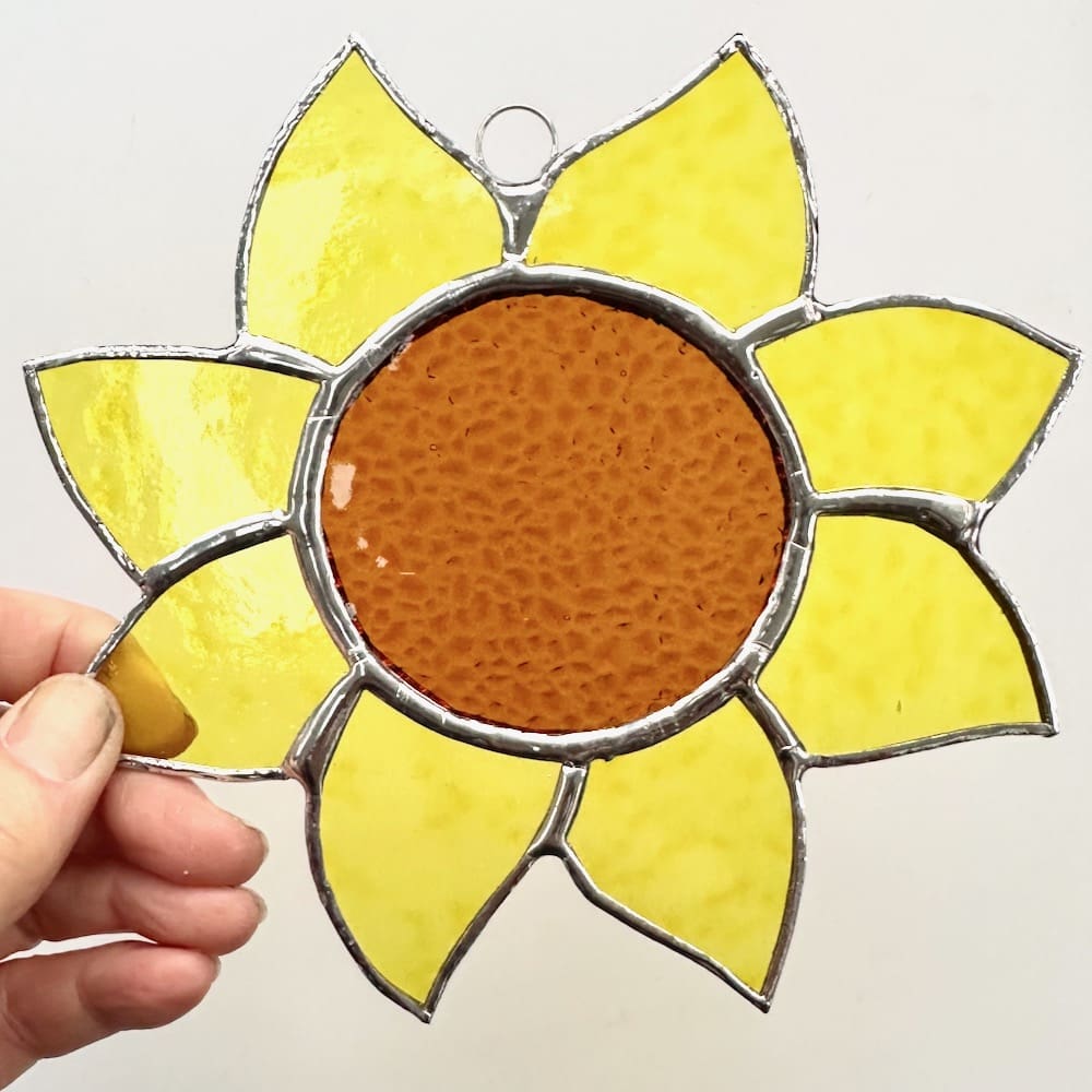 Stained glass sunflower