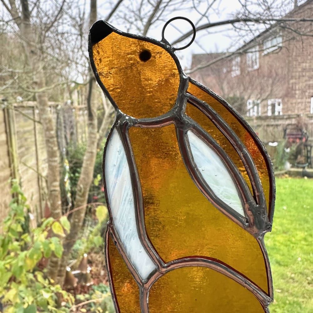 Stained glass hare suncatcher