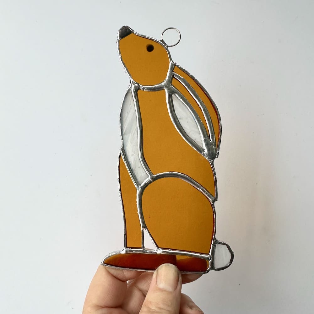 Stained glass hare suncatcher