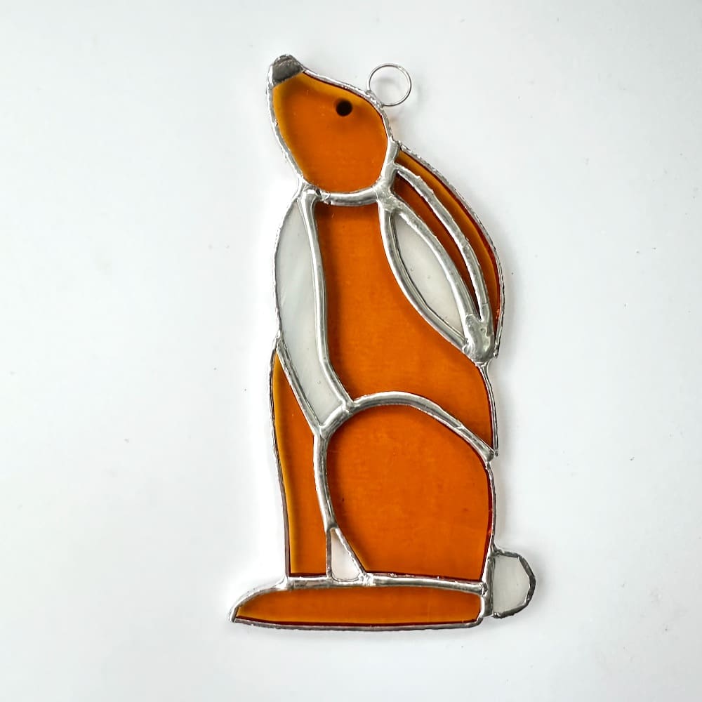 Stained glass hare suncatcher