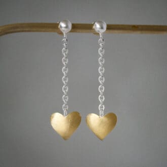 Heart Keum Boo Drop Earrings