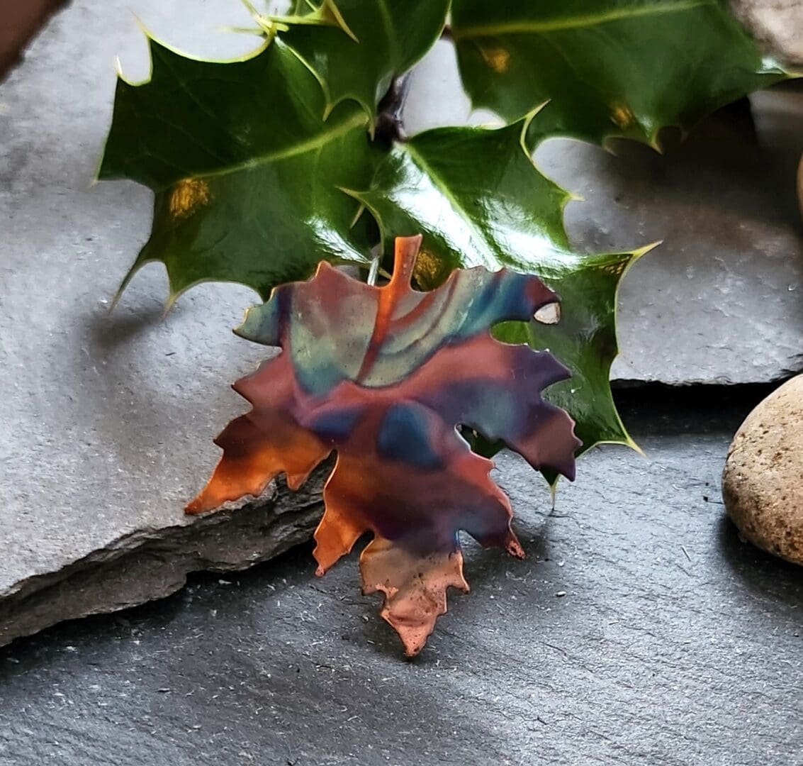 flame painted leaf