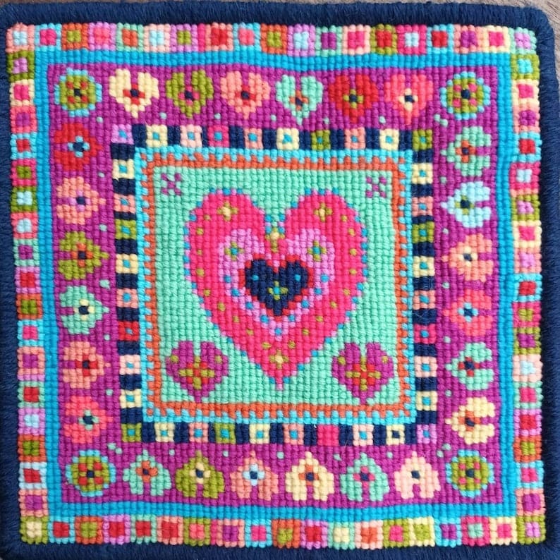 Little Heart Tile Tapestry Kit Animal Fayre Designer Tapestry Kits collection