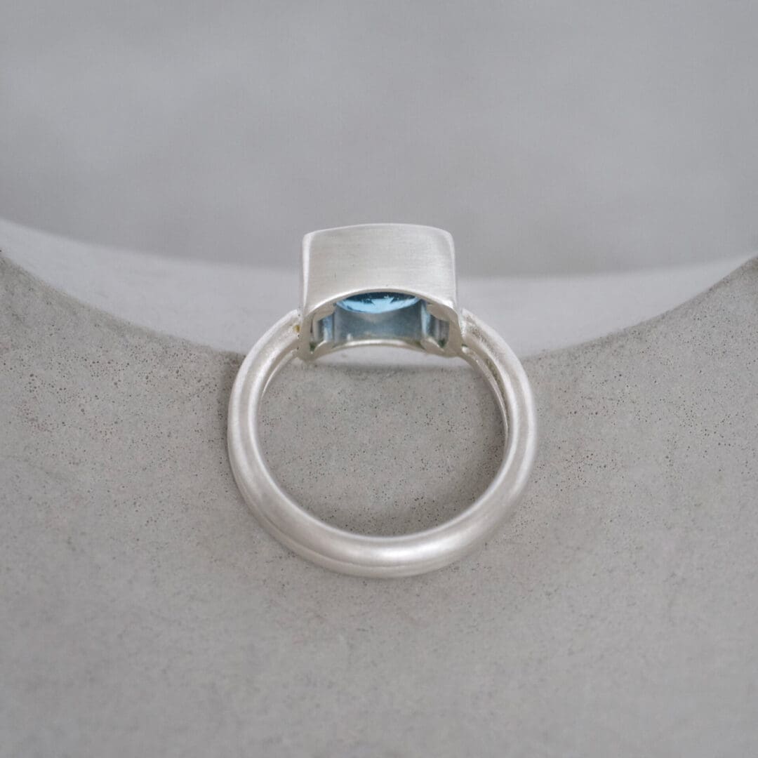 London Blue Topaz and Argentium Silver Ring