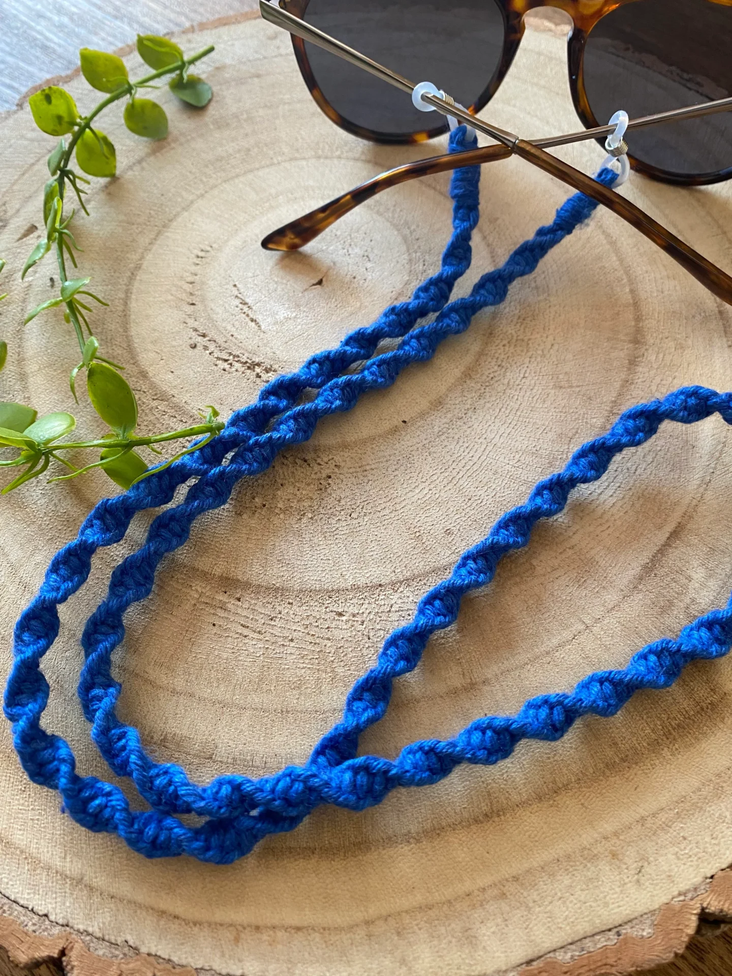 Macrame Glasses holder chain, made with recycled cotton