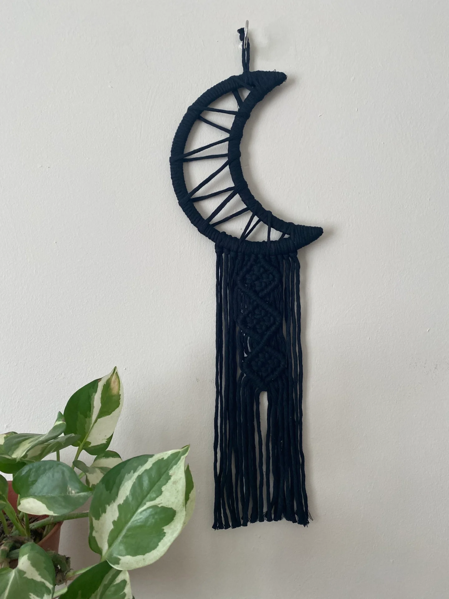 Macrame Moon Wall Hanging made with recycled cotton