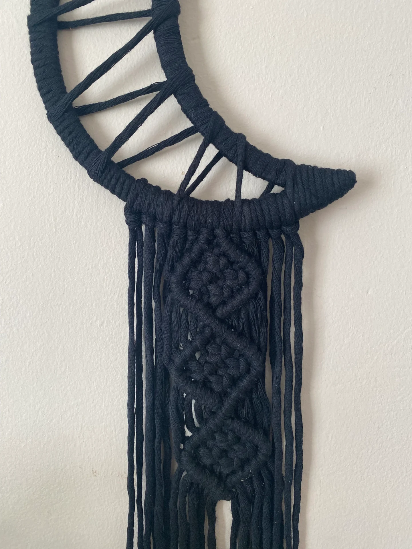 Macrame Moon Wall Hanging made with recycled cotton