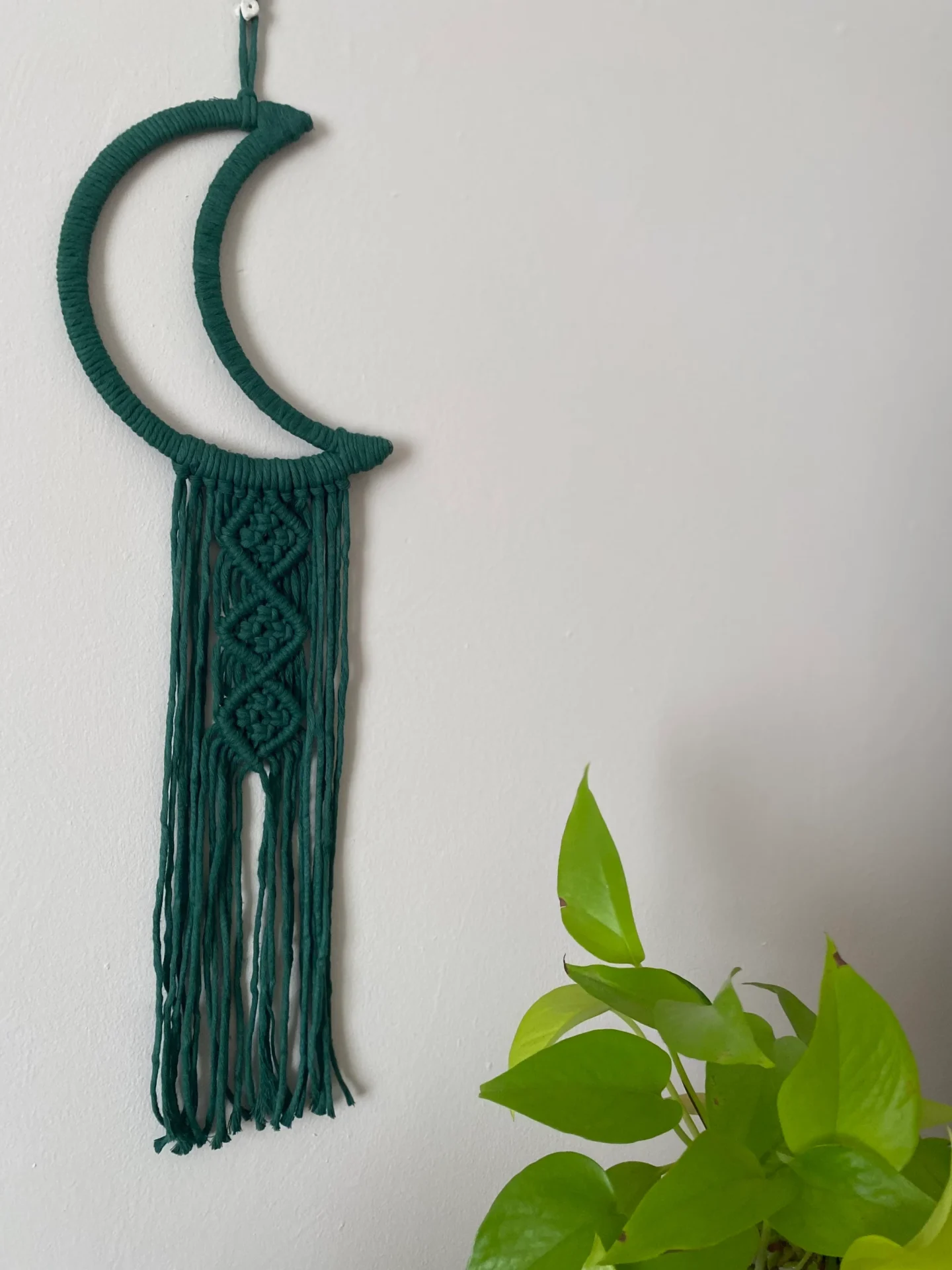 Macrame Moon Wall Hanging made with recycled cotton