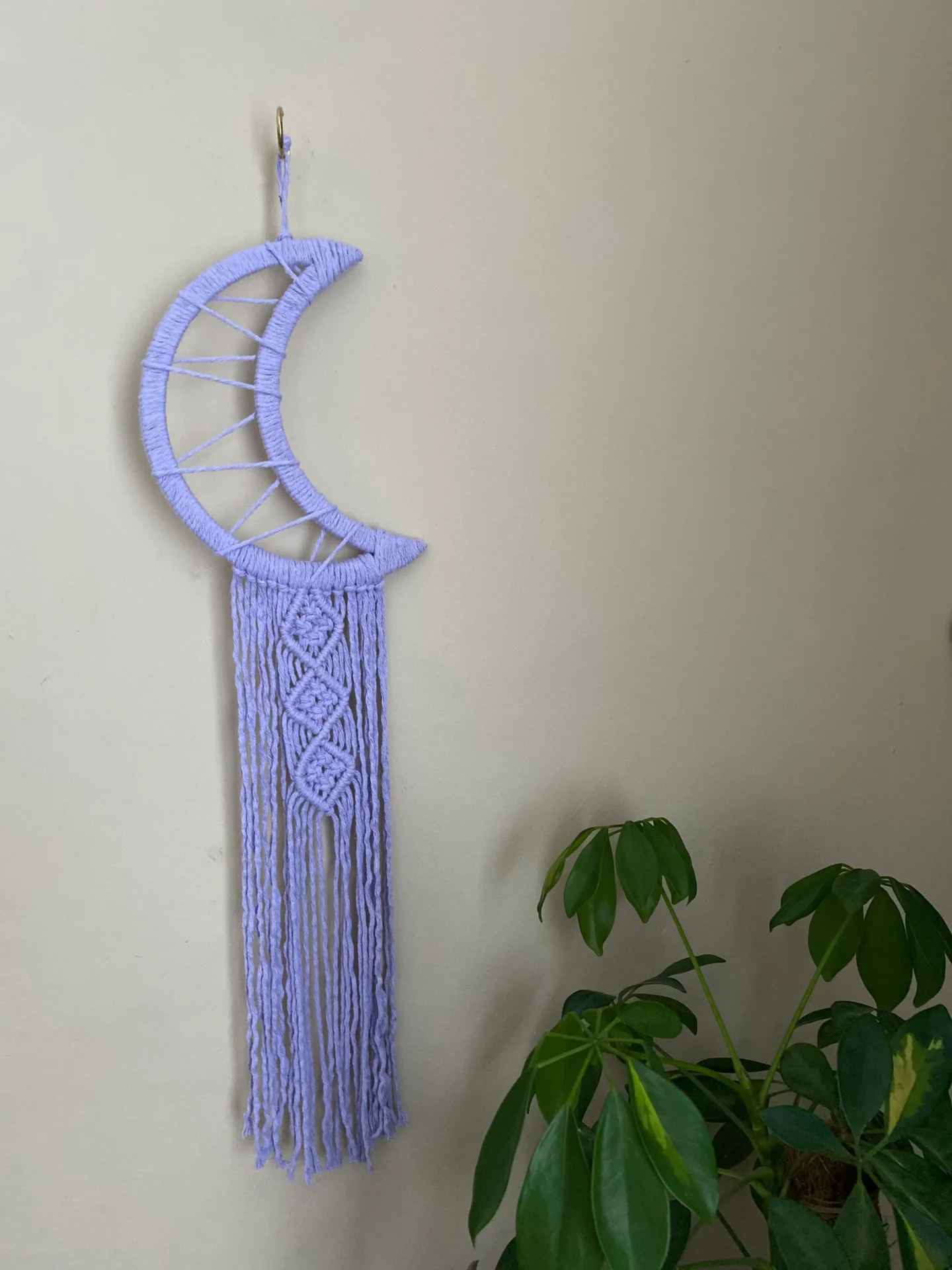 Macrame Moon Wall Hanging made with recycled cotton