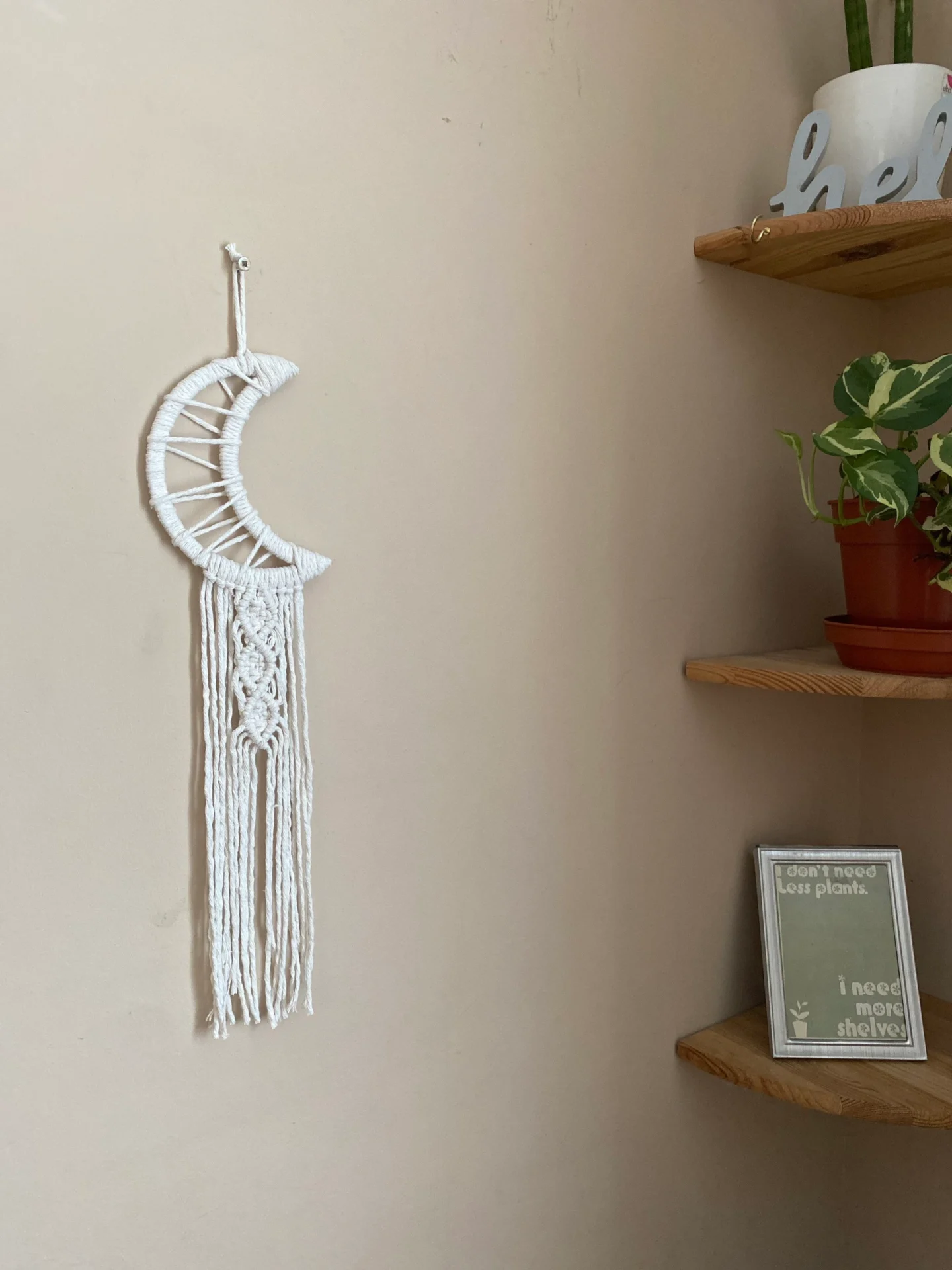 Macrame Moon Wall Hanging made with recycled cotton