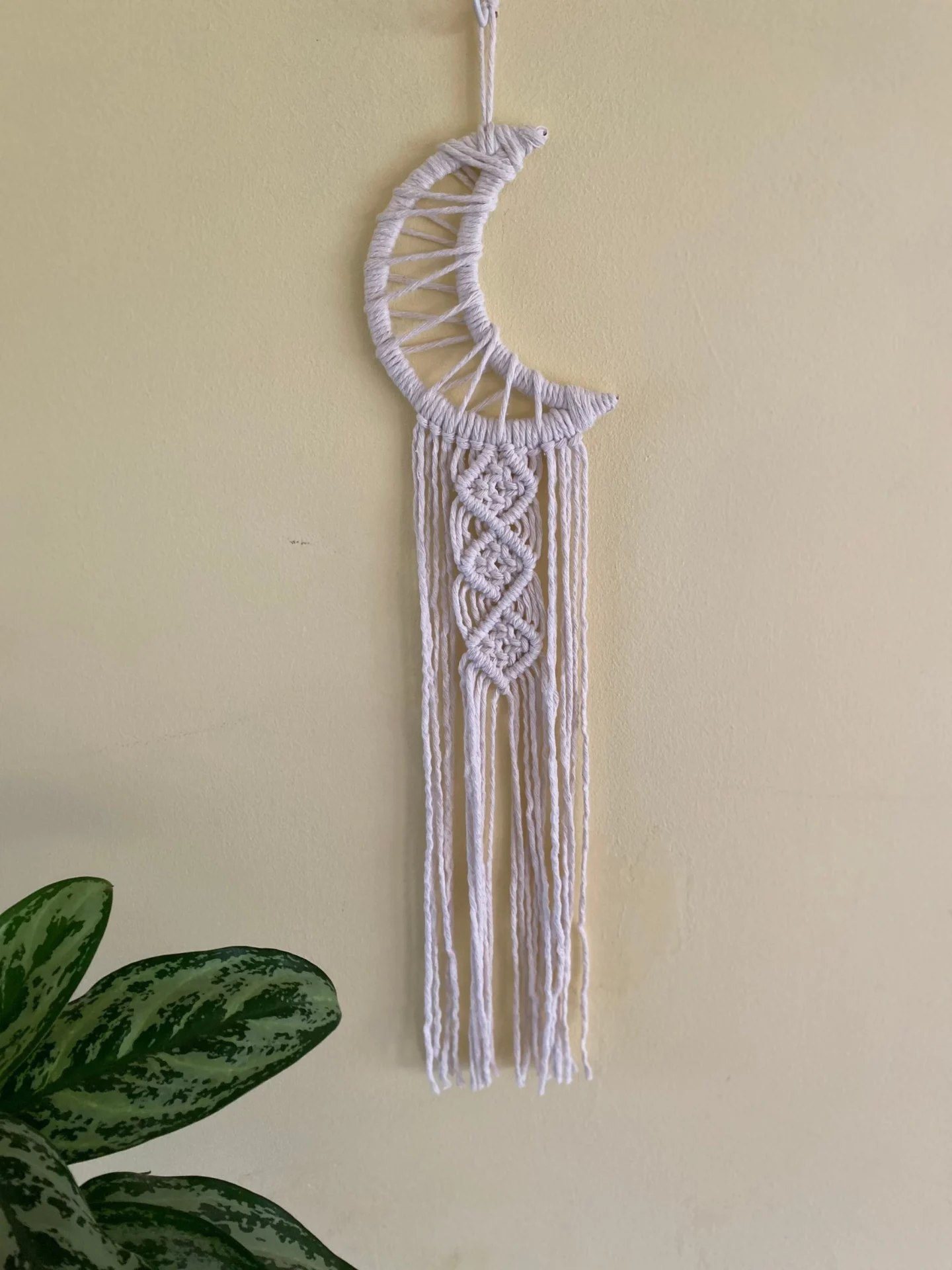 Macrame Moon Wall Hanging made with recycled cotton