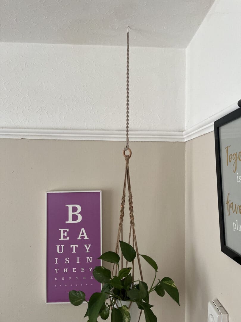 Macrame plant hanger extension, handmade using recycled cotton