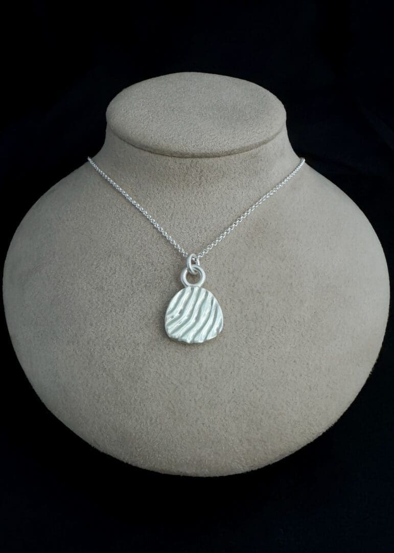 My Jewellery Garden Handmade Recycled Sterling Silver Barnacle Tidal Ripple Reversible Pendants