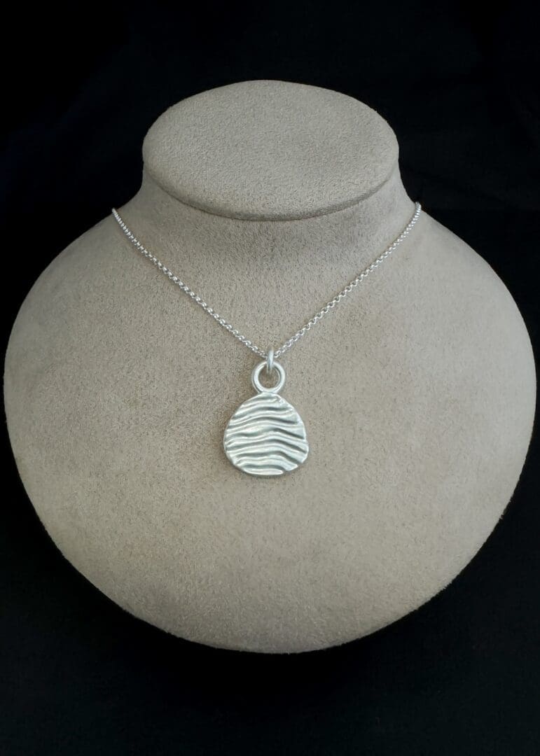 My Jewellery Garden Handmade Recycled Sterling Silver Barnacle Tidal Ripple Reversible Pendants