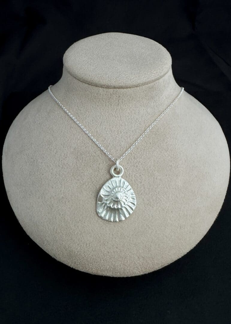 My Jewellery Garden Handmade Solid Recycled Sterling Silver Ammonite Textured Pendants