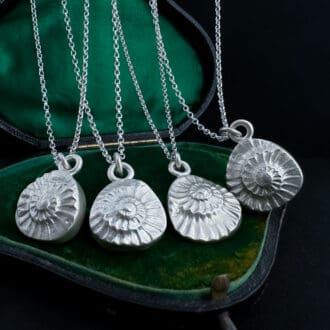 My Jewellery Garden Handmade Solid Recycled Sterling Silver Ammonite Textured Pendants