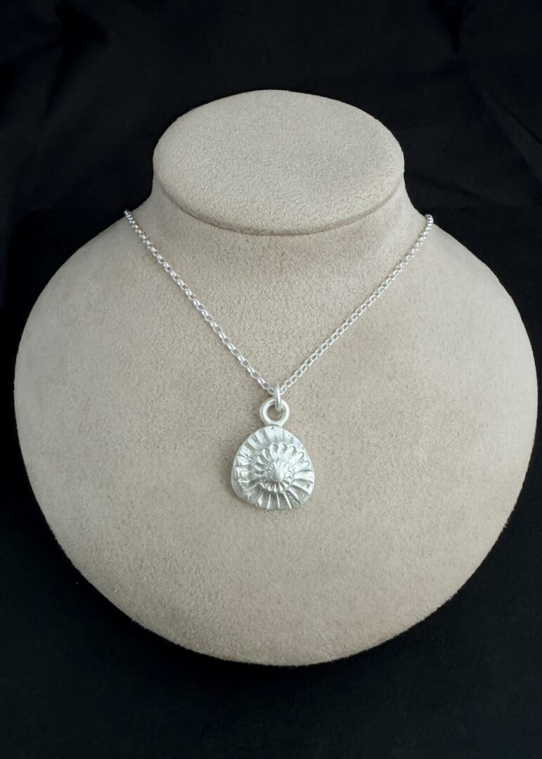 My Jewellery Garden Handmade Solid Recycled Sterling Silver Ammonite Textured Pendants