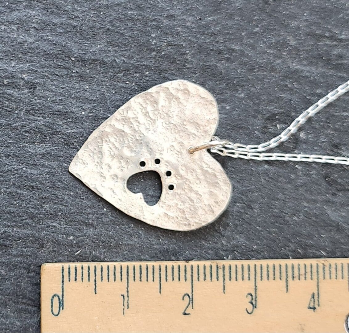 paw heart pendant