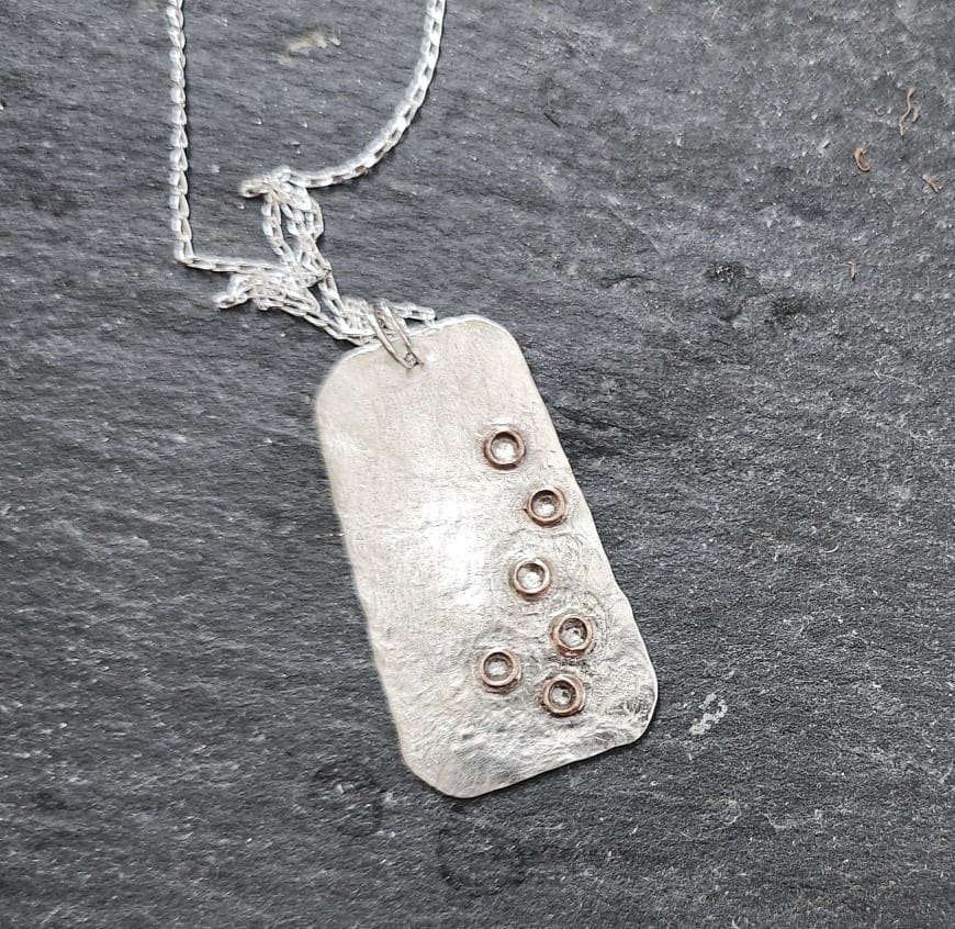 reticulated silver pendant