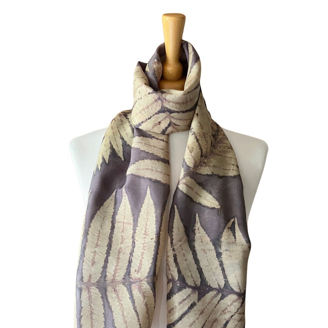 Mauve-Hand-Dyed-Sil-Scarf-with-Eco-Print-Design