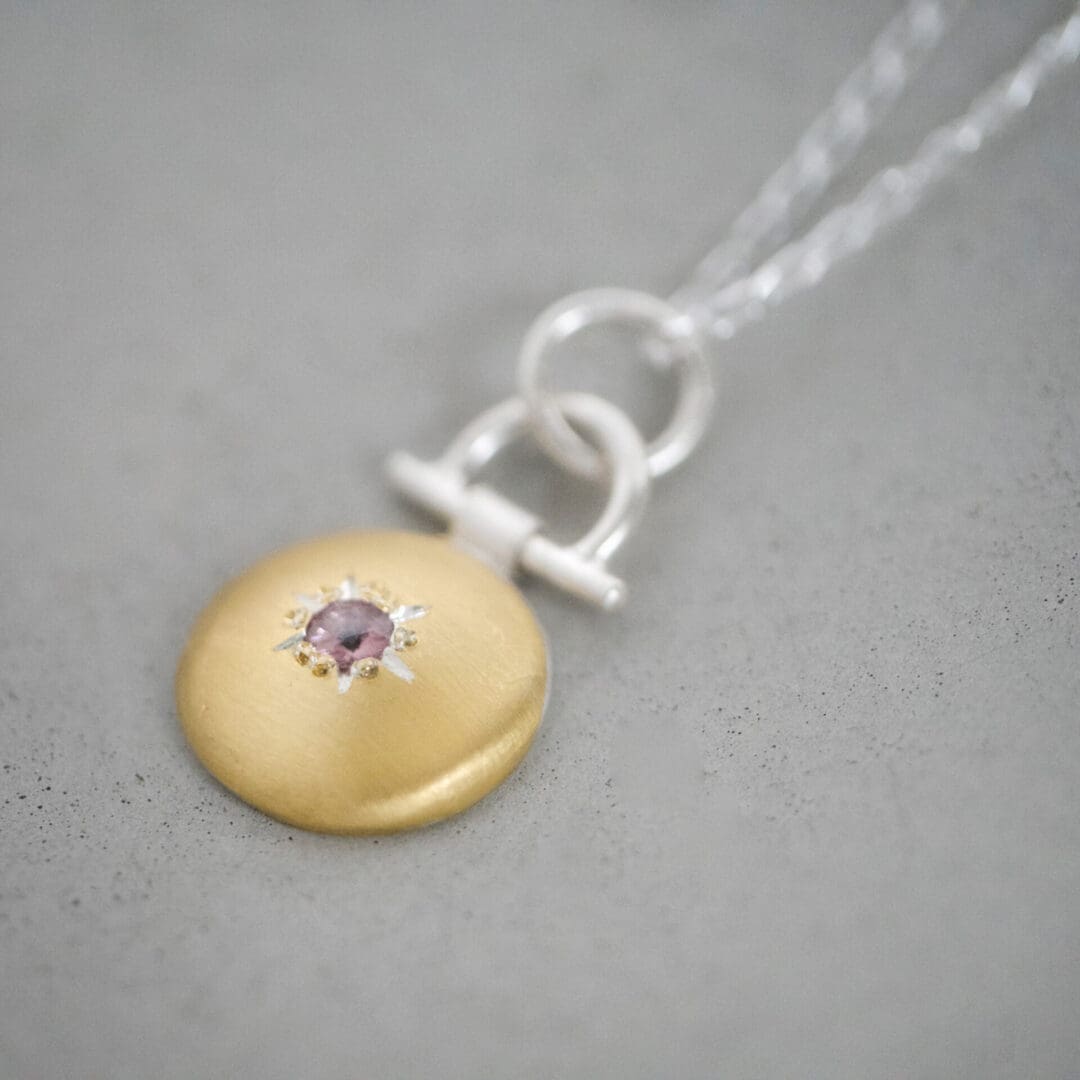 Keum Boo Purple Spinel Pendant