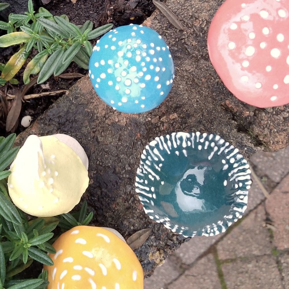 Rainbow Mini Ceramic Mushrooms