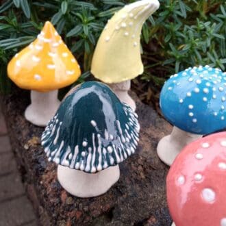 Rainbow Mini Ceramic Mushrooms