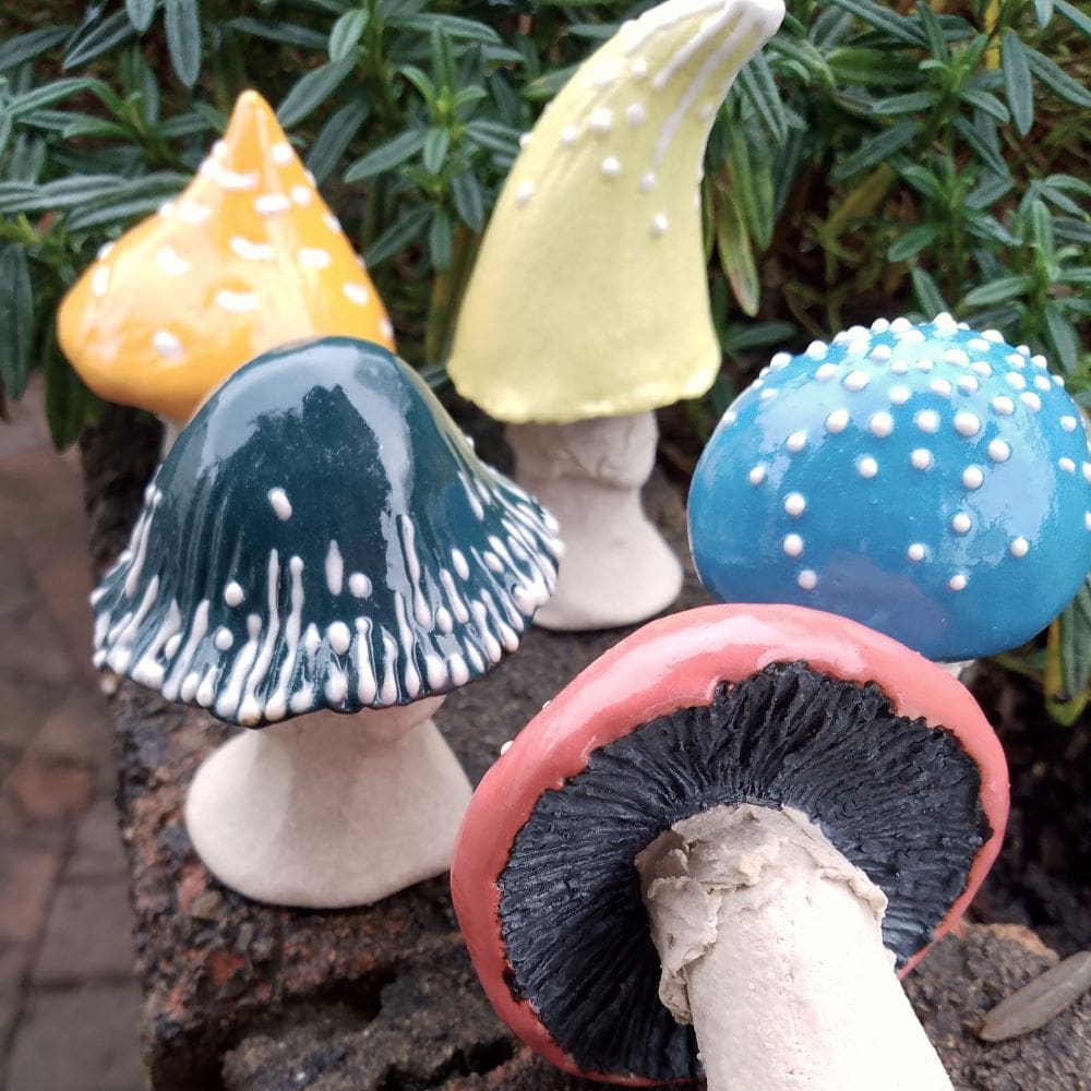 Rainbow Mini Ceramic Mushrooms